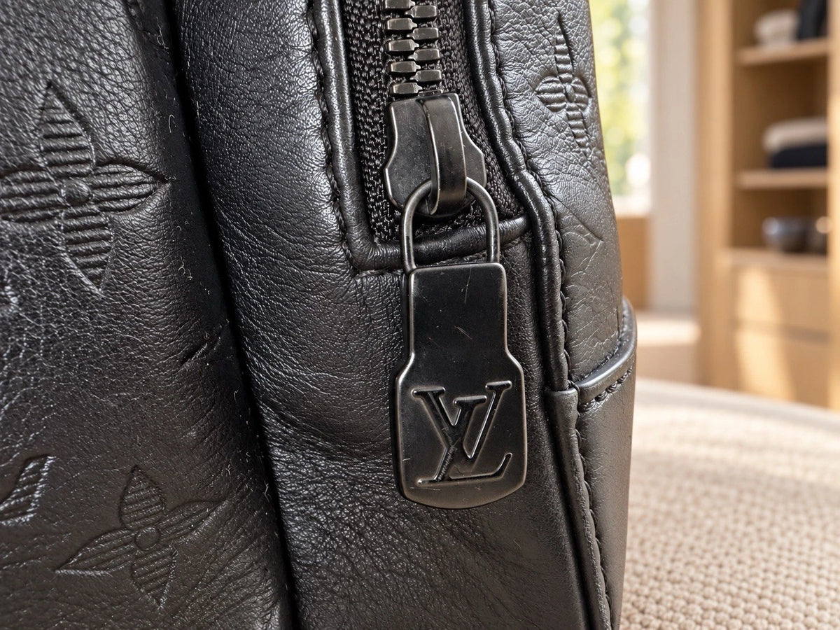 Louis Vuitton Racer Backpack Black Calf Skin Shadow Leather