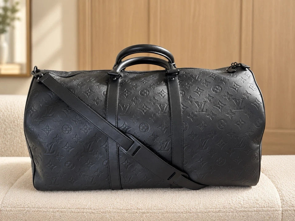 Louis Vuitton Keepall 50 bandouliere black monogram shadow leather
