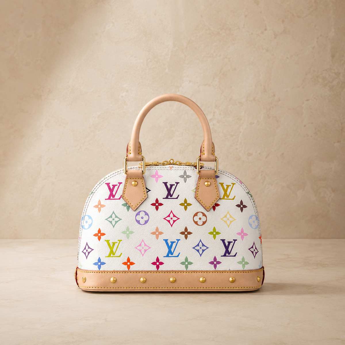 Louis Vuitton x Takashi Murakami Alma PM Multicolor White