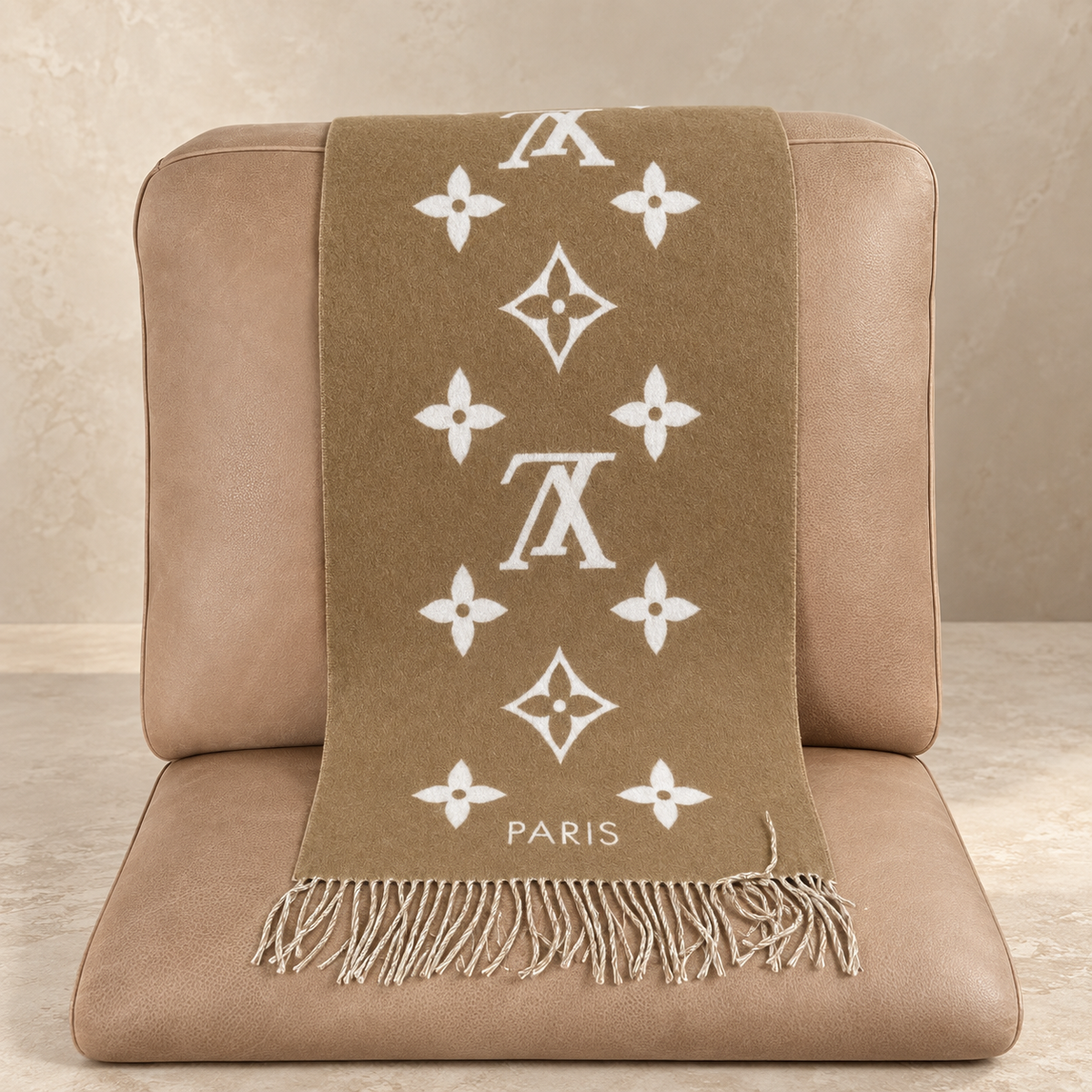 Louis Vuitton Reykjavik Scarf – Sable Beige – 100% Cashmere