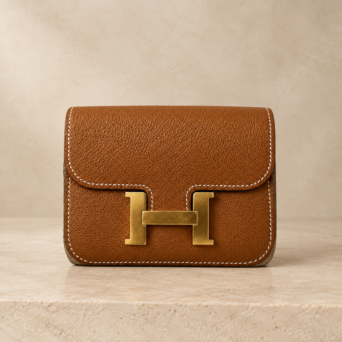 Hermès Constance Slim Wallet Gold Evercolor calfskin
