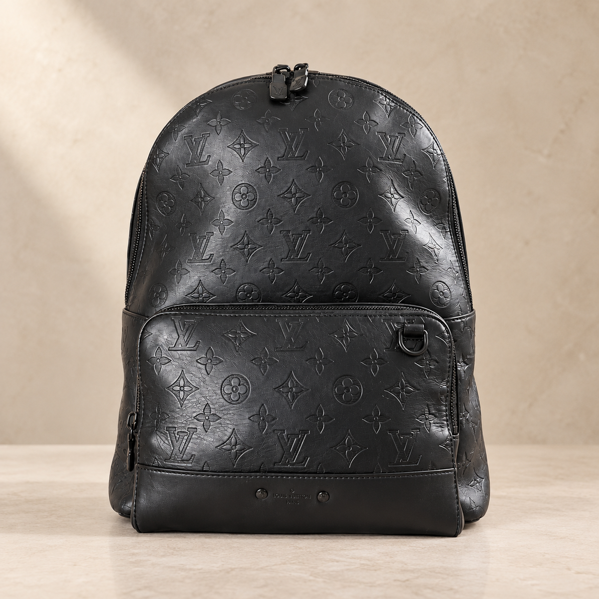 Louis Vuitton Racer Backpack Black Calf Skin Shadow Leather