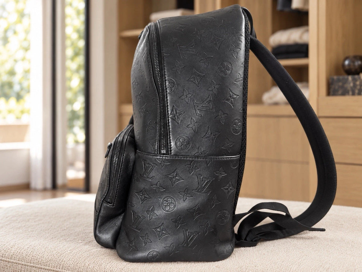 Louis Vuitton Racer Backpack Black Calf Skin Shadow Leather