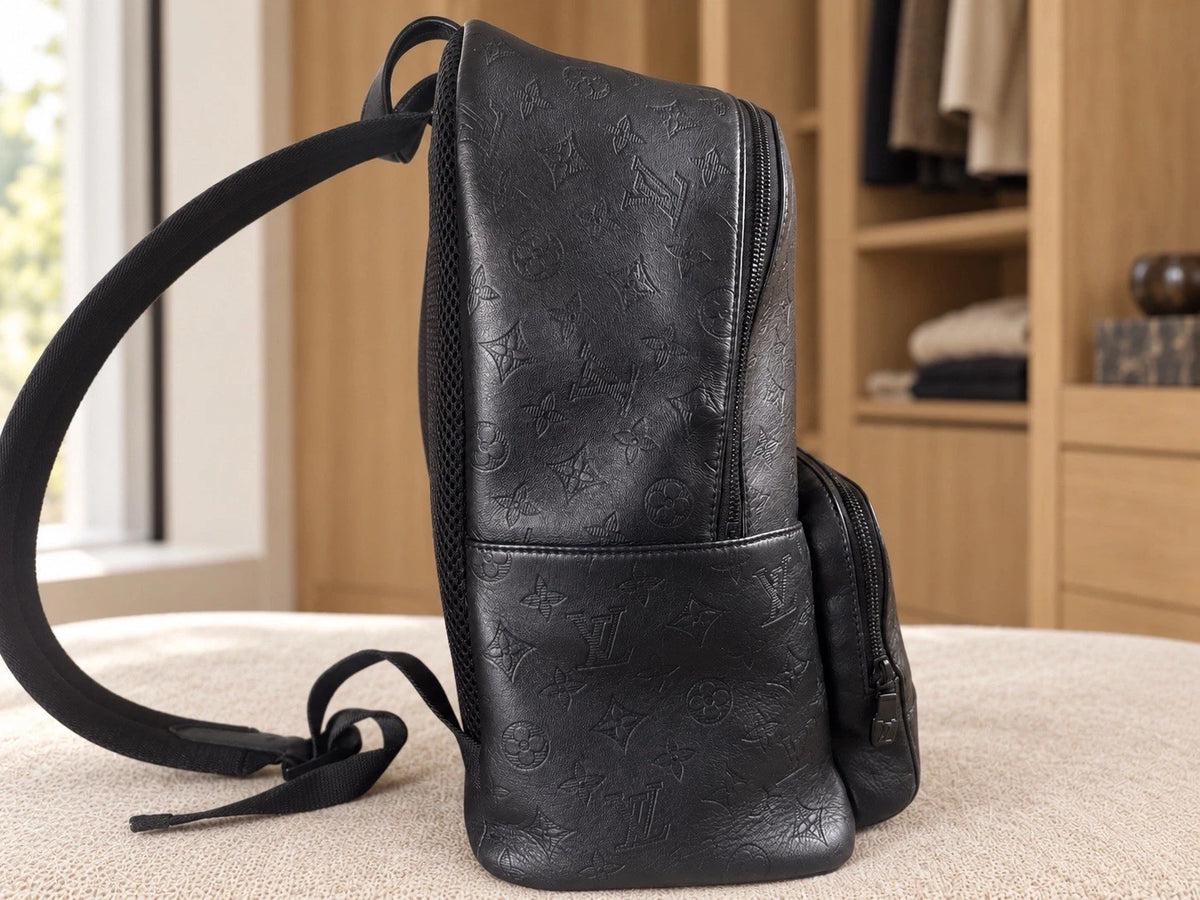 Louis Vuitton Racer Backpack Black Calf Skin Shadow Leather