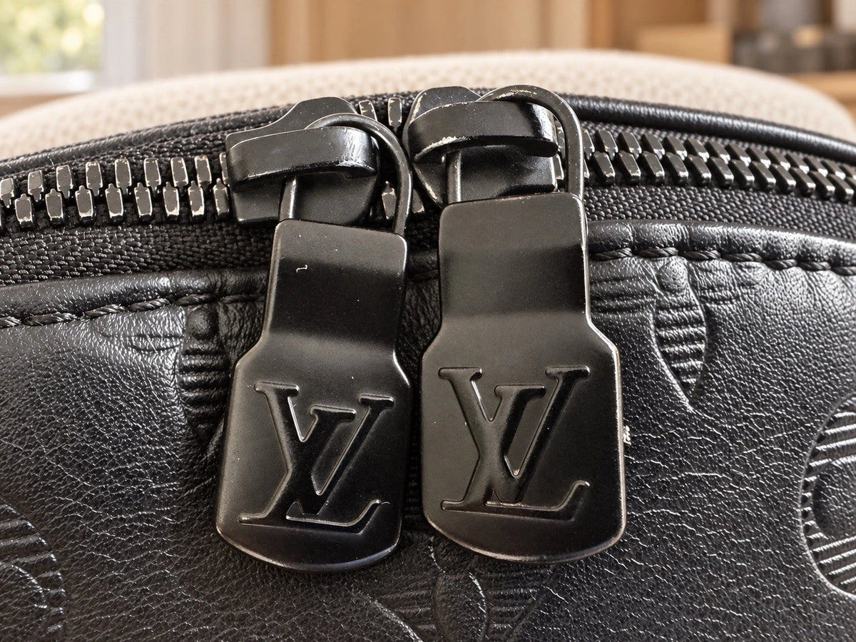 Louis Vuitton Racer Backpack Black Calf Skin Shadow Leather