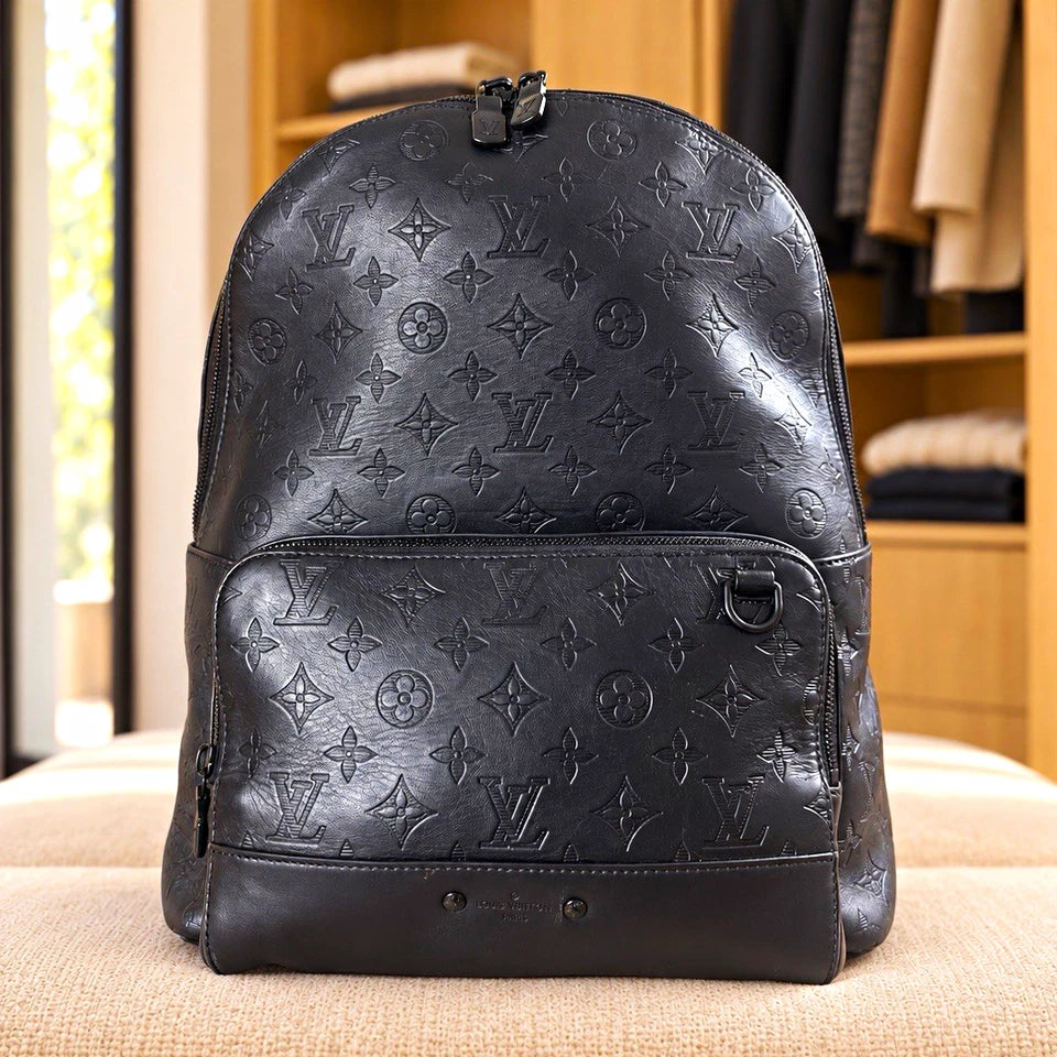 Louis Vuitton Racer Backpack Black Calf Skin Shadow Leather