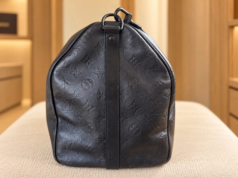 Louis Vuitton Keepall 50 bandouliere black monogram shadow leather